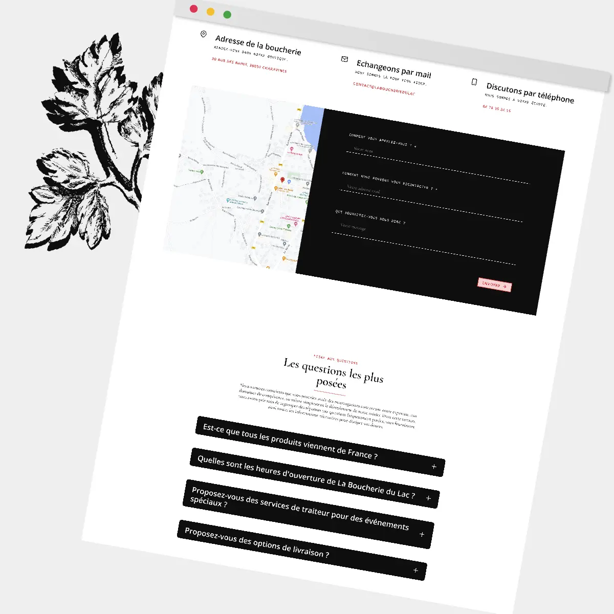 Site web - boucherie du lac